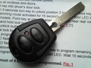 VW GOLF MK4 POLO BORA PASSAT ETC (FREQ433MHz) 2BUTTON REMOTE ALARM UNCUT KEY FOB - Bild 1 von 4