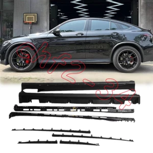 For Benz GLC Class X253 Gloss Black & Matte Black AMG style Side Skirts 2016-23 - Picture 1 of 7