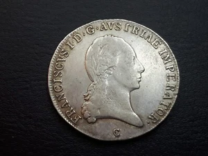 1/2 Taler  1824 C Prag  Franz I. Silber W/23/1081 - Picture 1 of 2