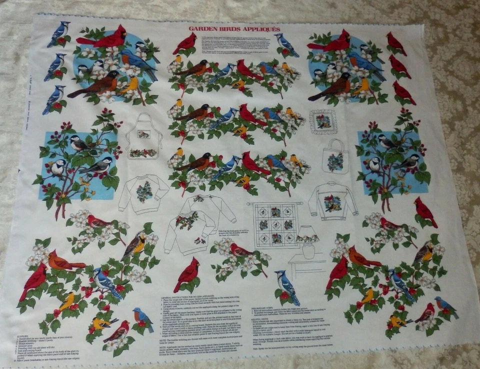 De colección Cranston VIP APLIQUES AVES DE JARDÍN 1+ Paneles PÁJAROS ROJOS GARBANZOS ARRENDAJO AZUL Foto 1 de 4