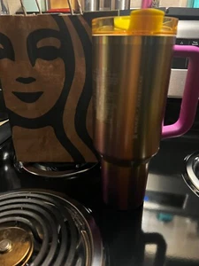Starbucks x Stanley Summer 2024 Collab 40 oz Tumbler NEW Purple Gold SHIPS NOW - Picture 1 of 4