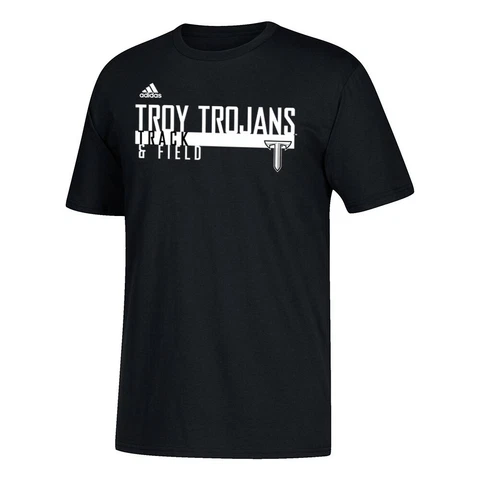 Troy Trojans NCAA Adidas Men's Sideline Grind Track & Field Black T-Shirt Cover