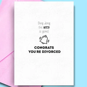 Divorce Cards For Her Bestfriend Sister Mum BFF Happy Divorce Card funny cards - Picture 1 of 3