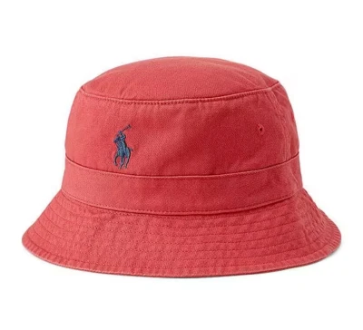 NUEVO CON ETIQUETAS Polo Ralph Lauren RED SKY BUCKET Sombrero Algodón Sarga Para Hombre S/M Azul Pony Logo Foto 1 de 4