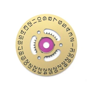 Genuine Rolex 2135 Caliber Midsize Open 6 Beige Date Wheel Disc for Ladies Watch - Picture 1 of 3