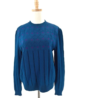 Suéter de lã vintage feminino pendleton grande floral coquete chalé - Imagem 1 de 4