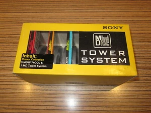 1 x Sony Minidisc Tower torre estante 10 piezas > + 5 nuevo MD 74 (EMBALAJE ORIGINAL-B) estante enchufable - Imagen 1 de 7