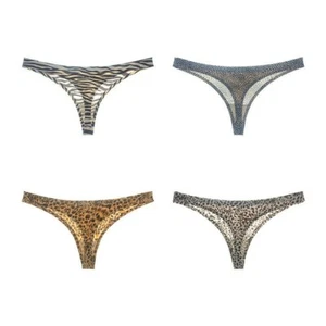 Damas Leopardo Ropa Interior Bragas Eróticas Bikinis Calzoncillos Tangas Seda de Hielo - Imagen 1 de 16