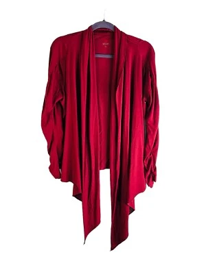 XCVI Mujer XL Roja Abierta Drapeada Blusa Camisa Roja Artística Lagenlook Foto 1 de 4