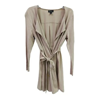 Cárdigan Thalia Sodi Mujer Tostado Mixto Media Cinturón Frente Abierto Talla L NUEVO Foto 1 de 4