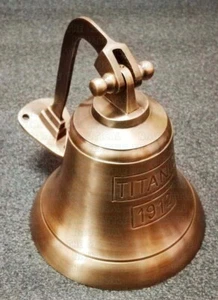 Campana antigua de latón barco pared decoración del hogar campana de puerta regalo de Navidad Titanic 1912 - Imagen 1 de 7