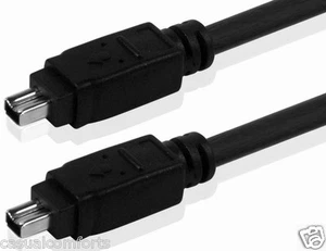 1,5 m IEEE1394 4P 4 PIN STECKER AUF 4 PIN STECKER FIREWIRE iLINK ADAPTERKABEL LEAD - Bild 1 von 3