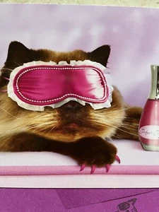 Funny Happy Mother’s Day Card w/t Seal & Env. ( Pampered Cat , Manicure, Spa) - Picture 1 of 9