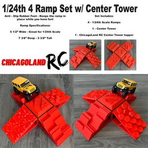 JUEGO DE RAMPA SOBRE ORUGAS A ESCALA 1/24 AXIAL SCX24 ENDURO 1/18 CURSO DE OBSTÍCULO ROJO - Imagen 1 de 8