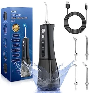 AUIEI Water Flosser for Teeth Cordless, Professional Oral Irrigator, Y209-Black