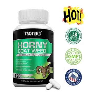 Horny Goat Weed 120 Capsules 200 Mg Each Male Desire Enhancement - Picture 1 of 13