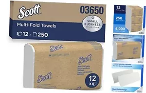03650 Multi-Fold Towels, Absorbency Pockets, 9 2/5 x 9 1/5, White, 250 Sheets - Picture 1 of 8
