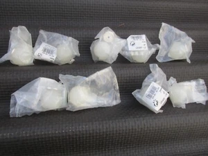 9 Stück Möbelknöpfe Griffe  Kunststoff matt Nickel 34mm weiß  / LiReg2K6Nr1 - Bild 1 von 6