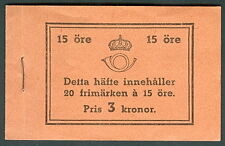 SWEDEN (H32B) Scott 192a, 15ore Gustav Booklet with SJ on back cover, VF, 