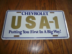 CHEVROLET USA-1 3D EMBOSSED METAL NOVELTY PLATE - LICENSED GM - Picture 1 of 3