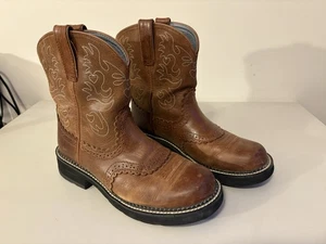 Ariat Fatbaby 14930 stivali da cowgirl donna 9,5 marrone sella corda western - Foto 1 di 13
