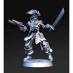 1/24 75mm 3D Druck Modellbausatz Zombie Pirat unbemalt - Bild 1 von 1