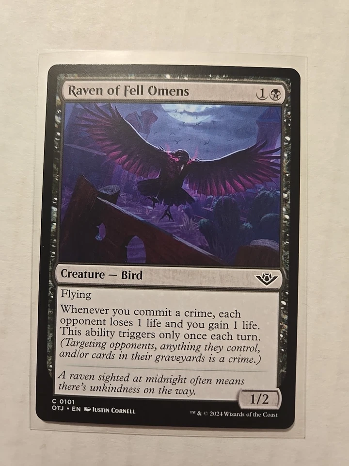 Raven of Fell Omens - Outlaws of Thunder Junction - LP - Common - Creature - MTG - Image 1 of 1