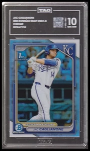 2024 Bowman Draft #BDC-8 Jac Caglianone Chrome Refractor TAG 10 - Picture 1 of 2