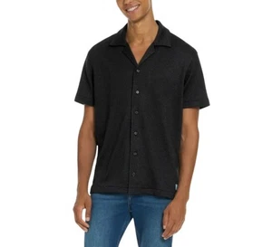 Men's Scotch & Soda Jersey Short Sleeve Button Up Shirt Black Size M NWT - Picture 1 of 14