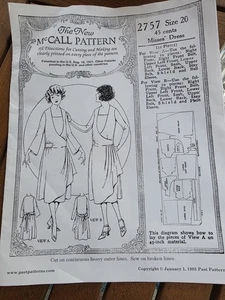 1920s Style Reproduction McCall Dress Pattern - Picture 1 of 11
