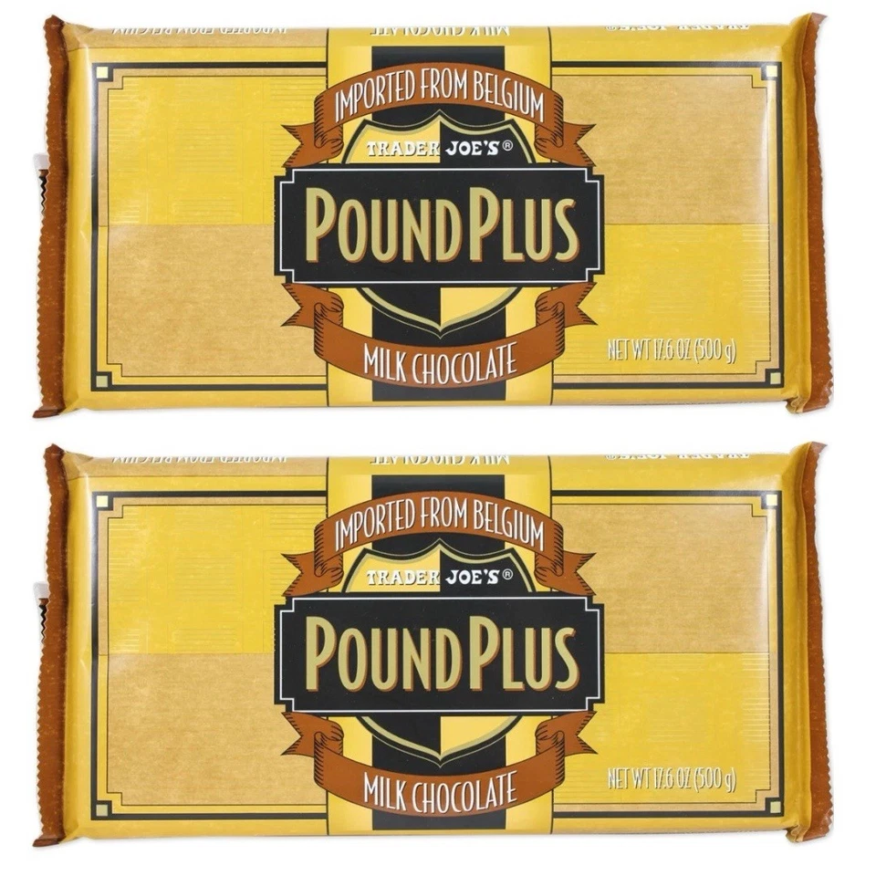 TRADER JOE'S POUND BELGIUM MILK CHOCOLATE (2 HUGE PACKS) 17,6 0Z(500 g)Exp 12/26 - Image 1 of 4