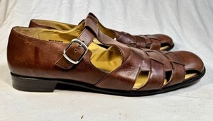 Mezlan Caribe Herren Größe 17 Fischer Braun Leder Elegant Sandalen - Bild 1 von 17