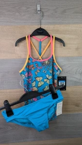 Nike Swim 2-teiliges Set Mädchen M 10 - 12 Tankini Schmetterlinge Sommer Strand Urlaub - Bild 1 von 16