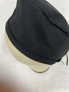 Men/Women Surgical Scrub Cap Skull/Chemo Hat Lined Solid Black 100% Cotton - Picture 1 of 4