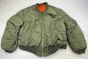 1970's USAF Alpha Ind. Jacket Flyers MA-1 Bomber Pilot Flight Aviator Large - Picture 1 of 17