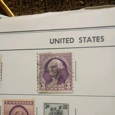 george washington 3 cent stamp purple - Image 1 of 2
