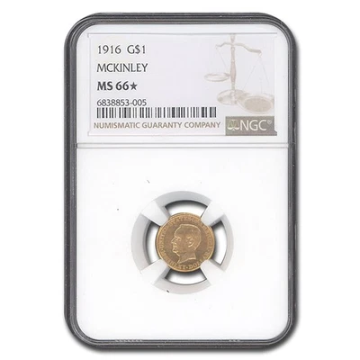 1916 Gold $1.00 McKinley Memorial MS-66* NGC - Image 1 of 3