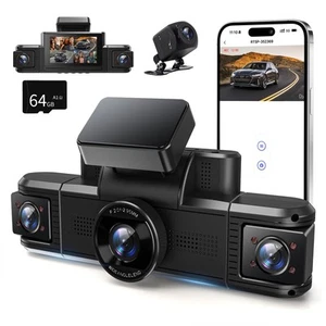 Dash Cam Front and Rear Inside Left Right 360°View - 4 Channel FHD 2K+1080Px2... - Picture 1 of 6
