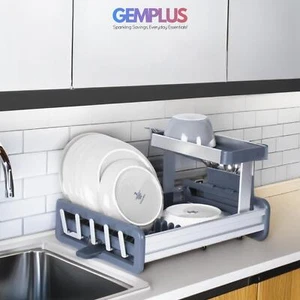 GEM+ | Premium Two-Tier Aluminum Dish Drying Rack - Dish Drainer - Picture 1 of 9