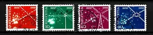 SWITZERLAND, SCOTT # 340-343, USED SET - CENTURY OF TELECOMMUNICATIONS 1952 - Picture 1 of 1