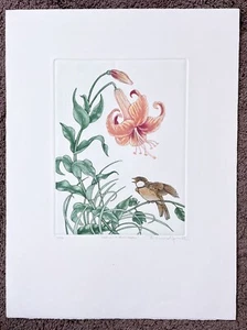 Arnold Iger Signed Numbered Limited Edition Print “Tiger Lily & Russet Sparrow” - Picture 1 of 5