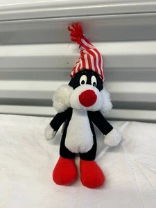 1992 Warner Brothers Sylvester Christmas Plush in Pajamas HAT - O - Picture 1 of 5