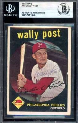 Wally Post Beckett BAS Vintage Signed 1959 Topps Autograph - Image 1 of 2
