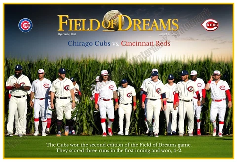 CUBS WIN THE 2022 FIELD OF DREAMS GAME 19”x13” COMMEMORATIVE POSTER Cover