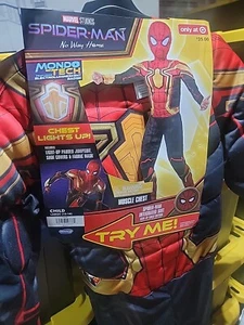 Spider-man Deluxe LIGHT-UP Costume By Jazwares, Size L 10-12, NEW! - Picture 1 of 5