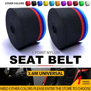 Universal 2 Roll 3.6M Nylon Safety Strap Retractable Van Car Seat Lap Belt - Picture 1 of 12