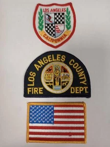 JUEGO DE PARCHES DE HIERRO CON BANDERA DEL DEPARTAMENTO DE BOMBEROS DE EE. UU. BANDERA de costura de hierro 3 piezas nuevo - Imagen 1 de 1
