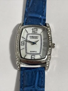 Reloj Mujer, Embassy By Gruen, Correa Azul Con Estrás - Imagen 1 de 12