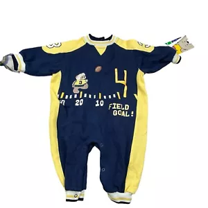 NWT Vintage One Piece Baby Long Sleeve Football Field Goal 6-9 Months - Picture 1 of 6