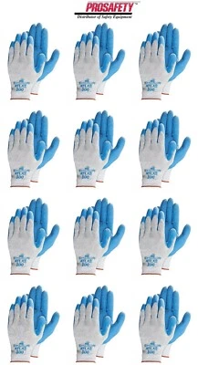 12-300 GUANTES DE TRABAJO PROTECTORES DE USO GENERAL RECUBIERTOS DE PALMA DE GOMA LÁTEX AZUL SML Foto 1 de 4